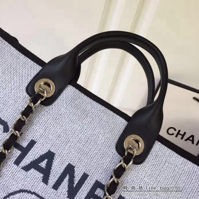 香奈兒CHANEL 2018早春度假系列最新火爆大號帆布沙灘包手提購物袋 DSC1299